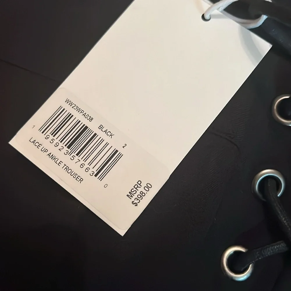 NWT $398.00 Frame lace up Black trouser Pants size 2 - Picture 8 of 13